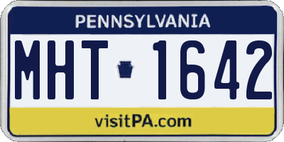 PA license plate MHT1642