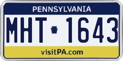 PA license plate MHT1643