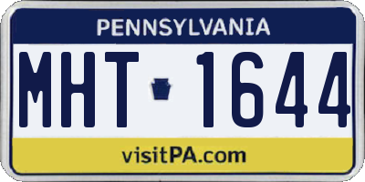PA license plate MHT1644