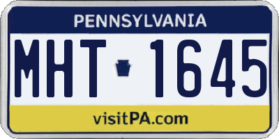 PA license plate MHT1645