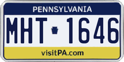 PA license plate MHT1646