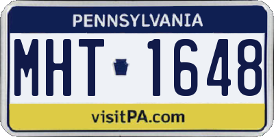 PA license plate MHT1648