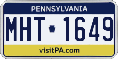 PA license plate MHT1649