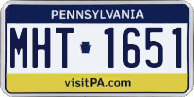 PA license plate MHT1651