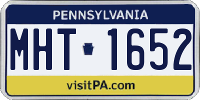 PA license plate MHT1652