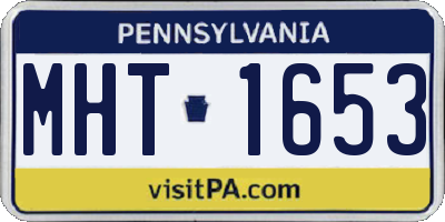 PA license plate MHT1653