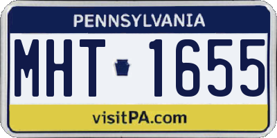 PA license plate MHT1655