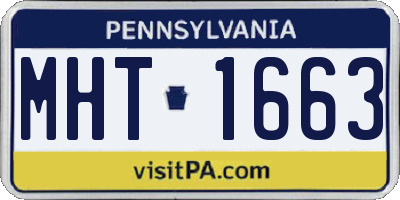PA license plate MHT1663