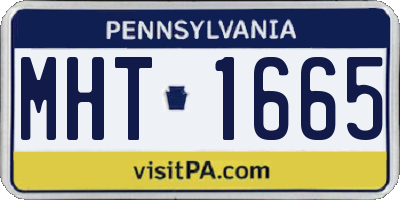 PA license plate MHT1665