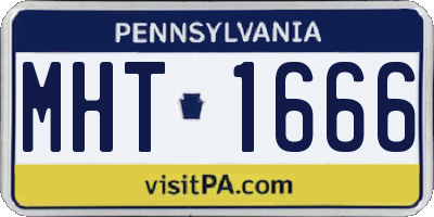 PA license plate MHT1666