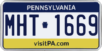 PA license plate MHT1669