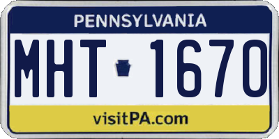 PA license plate MHT1670