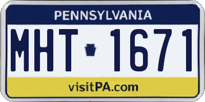 PA license plate MHT1671
