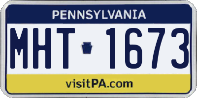 PA license plate MHT1673