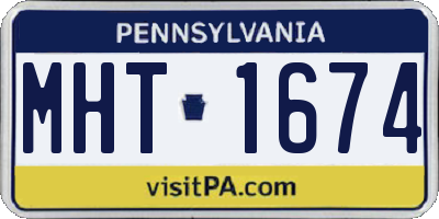 PA license plate MHT1674