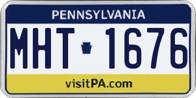 PA license plate MHT1676