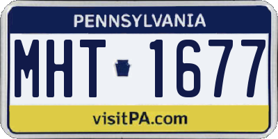PA license plate MHT1677