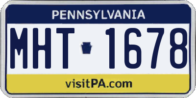 PA license plate MHT1678
