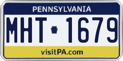 PA license plate MHT1679