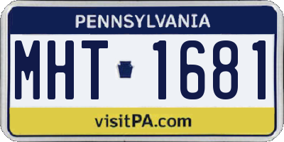 PA license plate MHT1681