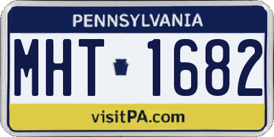 PA license plate MHT1682