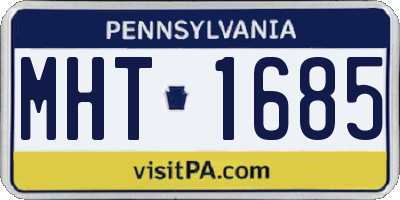 PA license plate MHT1685