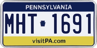 PA license plate MHT1691