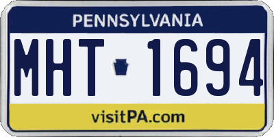 PA license plate MHT1694