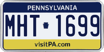 PA license plate MHT1699
