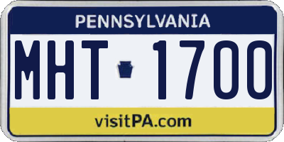 PA license plate MHT1700