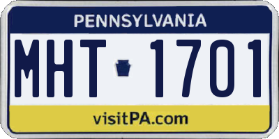 PA license plate MHT1701