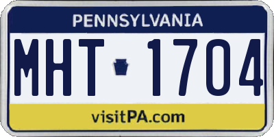 PA license plate MHT1704