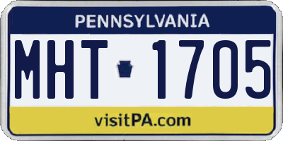 PA license plate MHT1705
