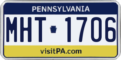 PA license plate MHT1706
