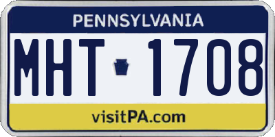 PA license plate MHT1708