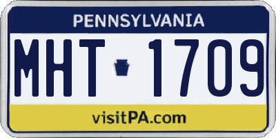 PA license plate MHT1709