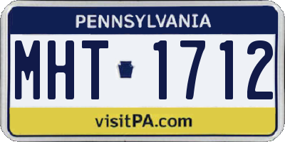 PA license plate MHT1712