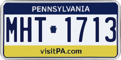 PA license plate MHT1713
