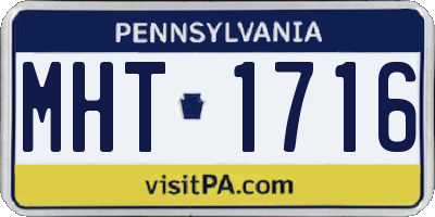 PA license plate MHT1716