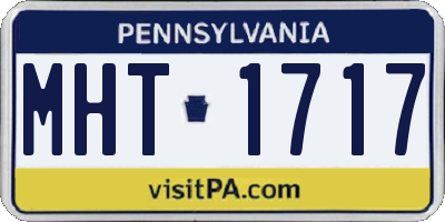 PA license plate MHT1717