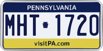 PA license plate MHT1720