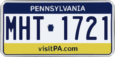 PA license plate MHT1721