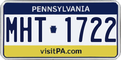 PA license plate MHT1722