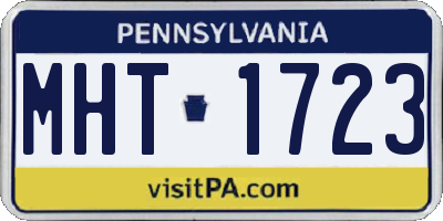 PA license plate MHT1723