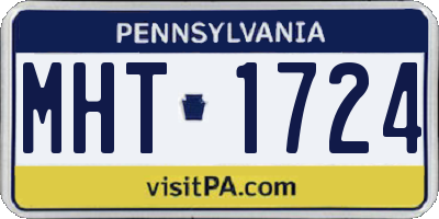 PA license plate MHT1724