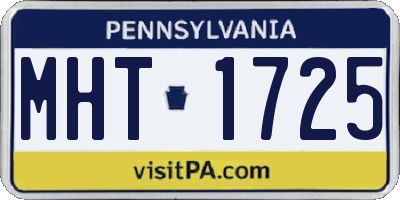 PA license plate MHT1725