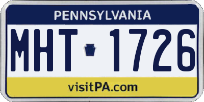 PA license plate MHT1726