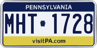 PA license plate MHT1728
