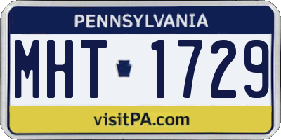 PA license plate MHT1729