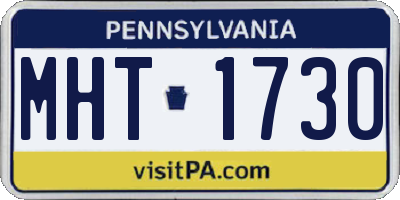 PA license plate MHT1730